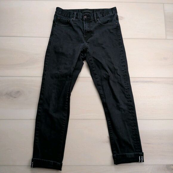 Uniqlo Jeans Selvedge Mens 28x27 Black Slim Straight Mid-Rise Denim - Picture 1 of 11